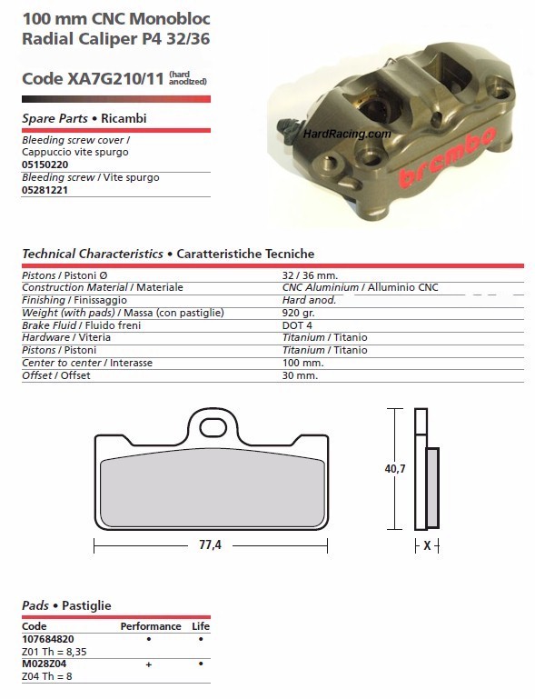 Brembo HP Calipers Brembo Monobloc M4 GP4RX Calipers FREE EXPRESS SHIPPING